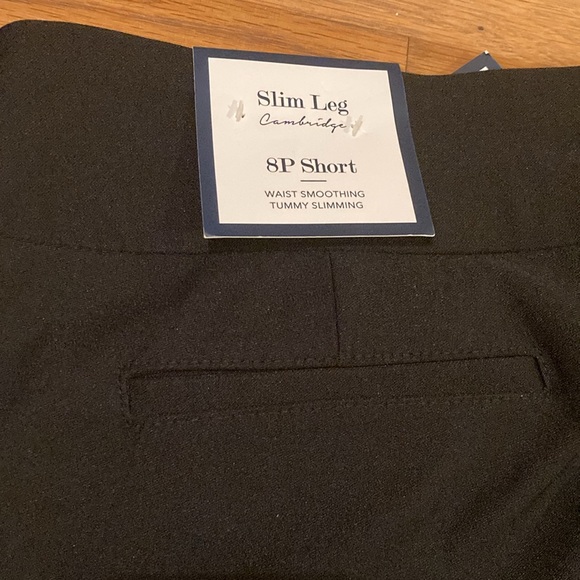 NWT Charter Club Cambridge Slim Leg Black Pull On Pants, size 8P SHORT - Picture 3 of 5